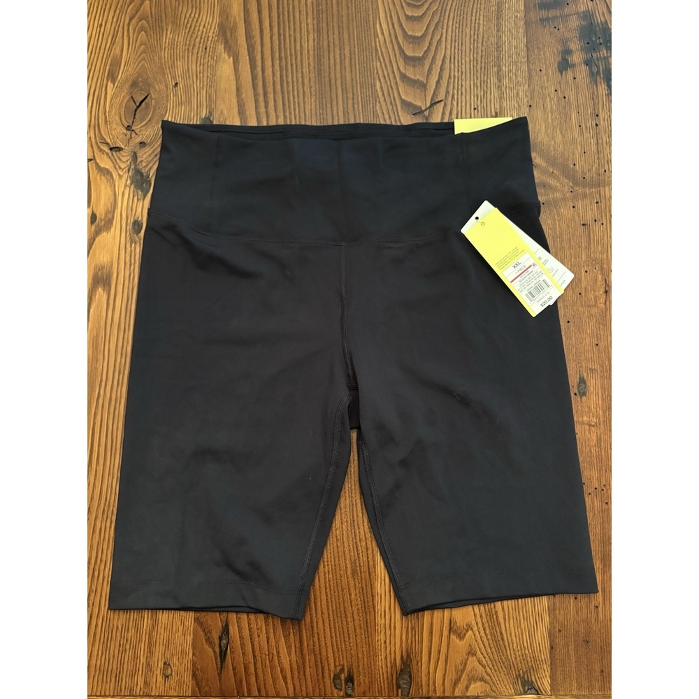 All in Motion Womens Black Dynamic Flex High Rise Bike Shorts 10" Inseam XXL NWT